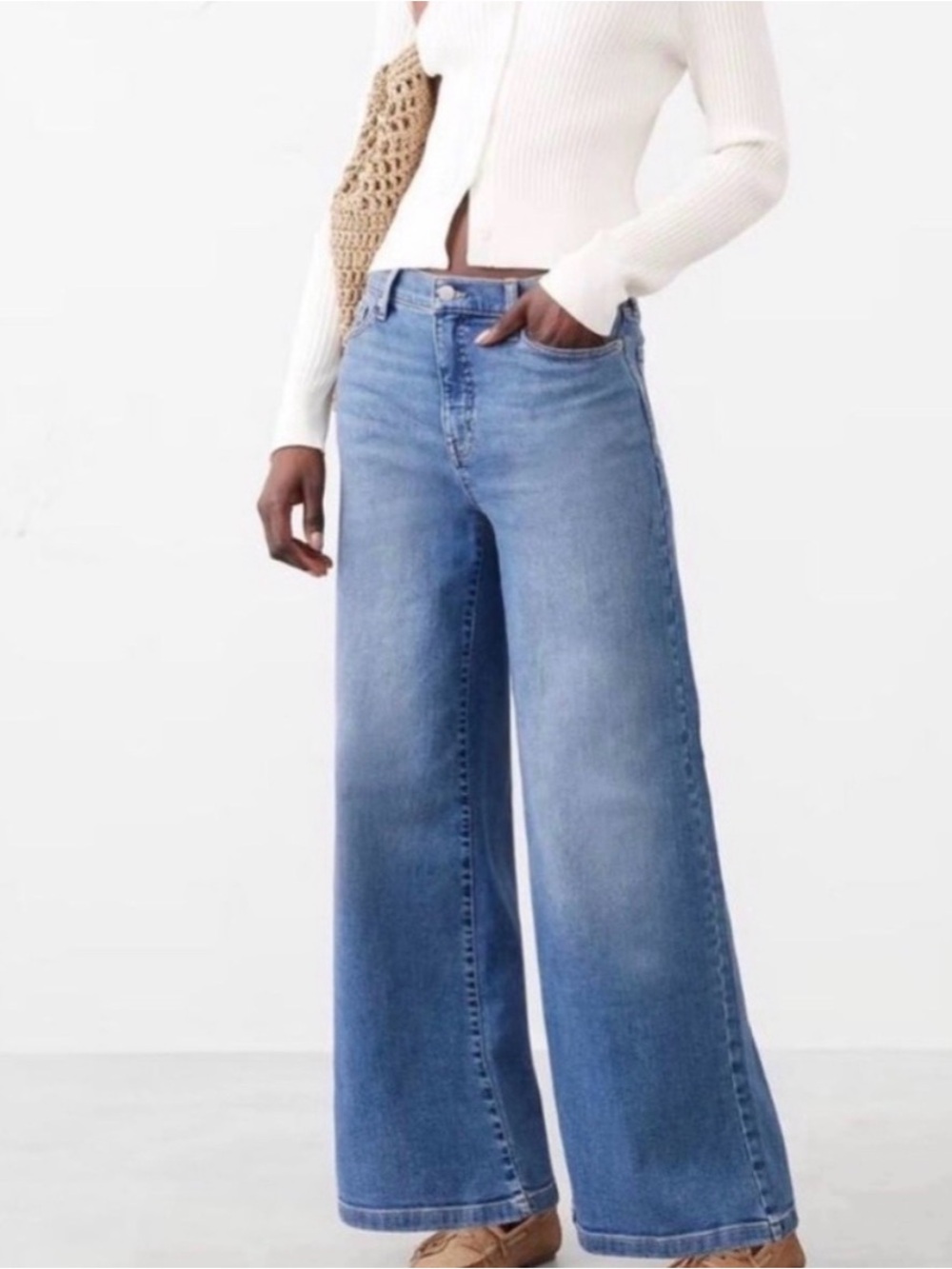 Banana Republic Wide-leg High-rise Jeans, Medium Wash, 30 (10)